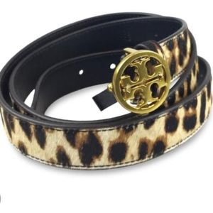 Tory Burch calf hair leopard belt